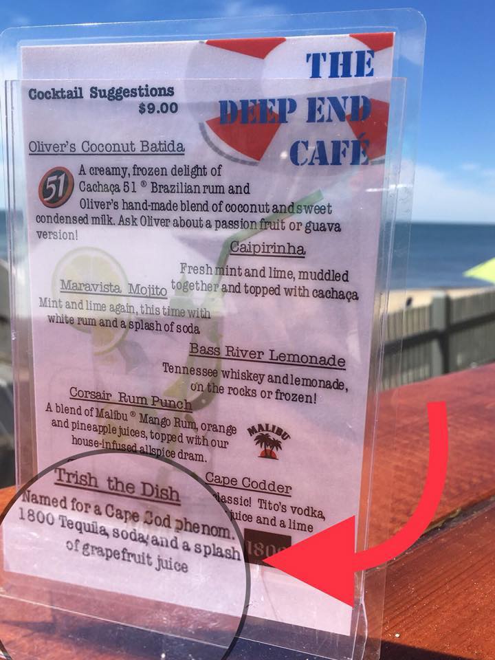 Deep and cafe menu Cape Cod at The Corsair & Crossrip